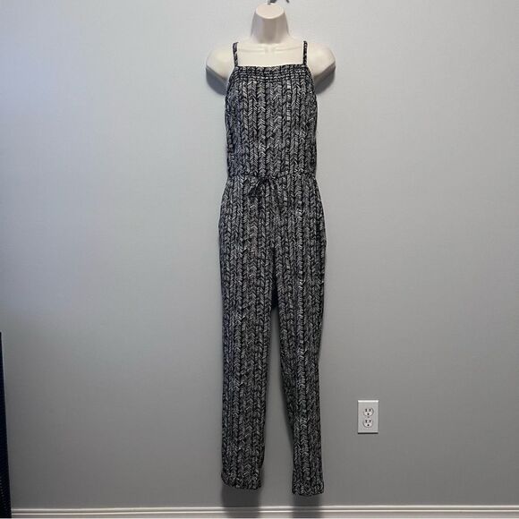 LOFT Pants - Loft Spaghetti Strap Black/White Jumpsuit Size XS